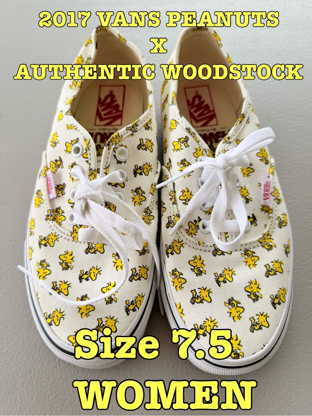 CLASSIC/HARD TO FIND Vans Peanuts x Authentic Woodstock Shoes